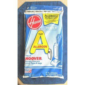 Hoover Vacuum Type A Allergen Filter Bags 3pk USA Factory Sealed New